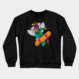 Skateboarding Angel Gnome Crewneck Sweatshirt